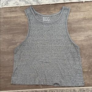 BDG Heather Gray Ribbed Cropped Tank
